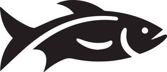 Minimal Black Fish Logo Vector – Silhouette Icon for Seafood and Fishing Brand Design