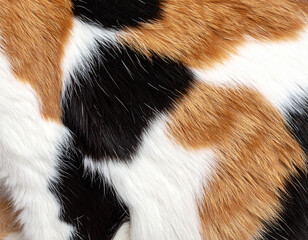 Realistic tricolor calico cat fur texture closeup