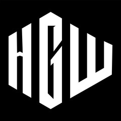 HGW letter design. HGW letter technology logo design on a Black background. HGW Monogram logo design for an entrepreneur and business	