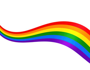 Wavy rainbow colors isolated on transparent background