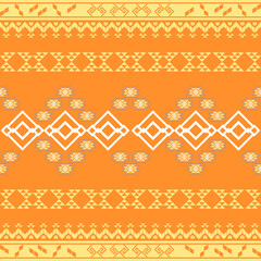 geometric seamless pattern shades of Orange, white.Native American tribal fabric. Suitable for textile, rugs, cards, tiles, picture books. boho indian ornament design vector for woven textile printing