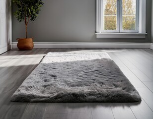 soft grey carpet in monochromatic room with plush texture