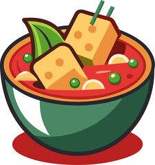 Delicious Spicy Tofu Bowl Icon for Food Branding