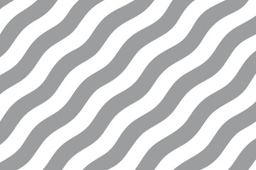 Gray and white wavy diagonal stripes background. Seamless abstract pattern. Modern vector illustration for wallpaper, fabric, web design. Simple geometric line art texture.