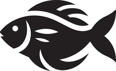 Minimal Black Fish Logo Vector – Silhouette Icon for Seafood and Fishing Brand Design