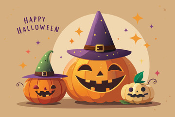 Halloween Dog Vector Illustration with Black Red Green and Yellow Colors