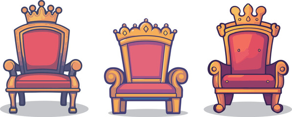 Cartoon throne illustration material
