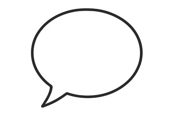 Empty speech bubble vector. Blank talk balloon icon for chat and dialogue. Simple line art comment or thought cloud. Communication message sign. Quote box frame graphic.