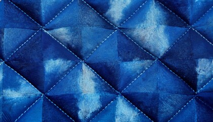 Fototapeta premium blue block print background pattern with fabric stains surface photo stock