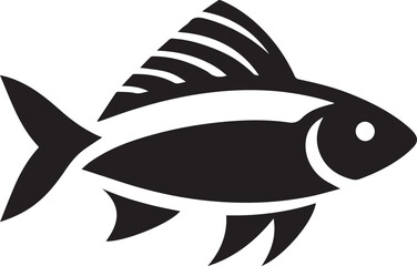 Minimal Black Fish Logo Vector – Silhouette Icon for Seafood and Fishing Brand Design