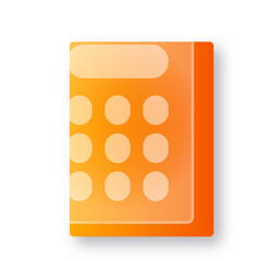 Abstract Orange and White Calculator App Icon Design, Modern Minimalist Style, Clean and Bright Mood