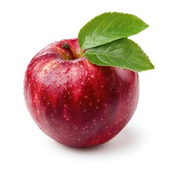Red apple with leaves