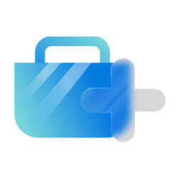 Abstract Blue Gradient Lock Icon with Add Symbol: Modern, Clean, and Secure Design