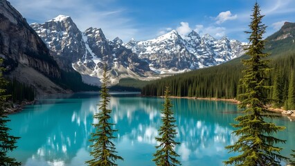 mountain lake in yosemite