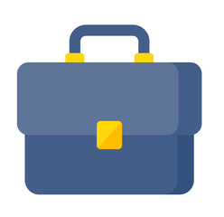 Simple Blue Briefcase Icon: Flat Design, Professional, Corporate Mood