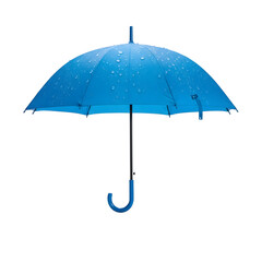 Bright rainy season object like a wet umbrella, isolated on white or transparent, fresh and reflective, perfect for rainy-themed posters and product design