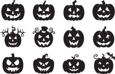 Obraz premium Halloween Silhouette Pumpkin Collection