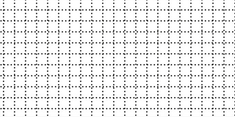 Horizontal seamless vector black dots on white background. Seamless dot grid technology background template.
