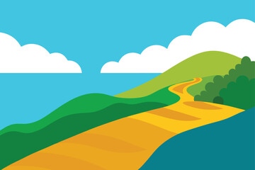 Obraz premium hills stretching to the sea