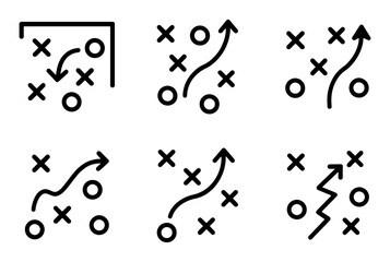 Obraz premium Illustrations of strategy diagrams with arrows