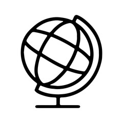 Illustration of a globe with stand in outline style