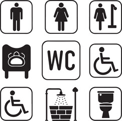 Restroom and Accessibility Signage Public Facility Indicators