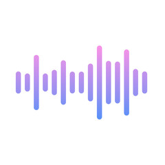 A clean and minimalist illustration of an audio icon and frequency wave, ideal for music and audio-related design projects
