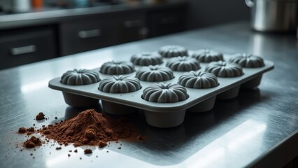 A baking tray filled with pastries