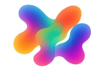 Fototapeta premium Colorful abstract shapes intertwining dynamically, forming vivid geometric pattern with transparent background, highlighting contemporary graphic design aesthetic