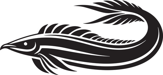 Minimal Black Fish Logo Vector – Silhouette Icon for Seafood and Fishing Brand Design