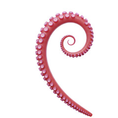 Octopus Tentacle Spiral, isolated on transparent background