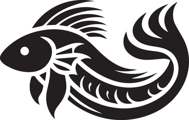 Minimal Black Fish Logo Vector – Silhouette Icon for Seafood and Fishing Brand Design