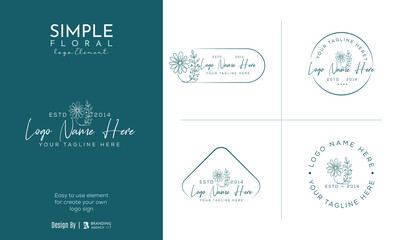 Minimal feminine botanical floral branch and logo. Hand drawn wedding herb, homeplant with elegant leaves. Botanical rustic trendy greenery