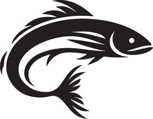 Minimal Black Fish Logo Vector – Silhouette Icon for Seafood and Fishing Brand Design