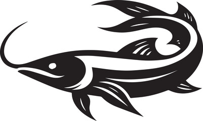 Minimal Black Fish Logo Vector – Silhouette Icon for Seafood and Fishing Brand Design
