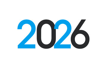 2026 New Year number design typography text logo. Bold colorful modern digits for poster banner website calendar greeting card. Vector illustration graphic element