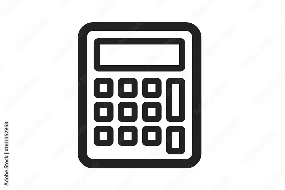 Poster calculator icon flat design symbol. math computing interface element. app web ui vector graphic. dig