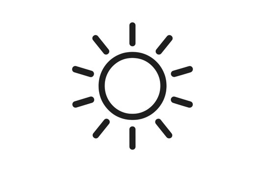 Hand drawn sun icon vector illustration simple sunshine symbol sketch doodle solar weather element minimalist line art graphic design summer nature logo concept black white