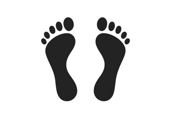 Human footprint silhouette black feet prints tracks walking step barefoot design vector illustration graphic element symbol icon logo template isolated transparent