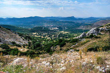 View of the Turkish city of Aglasun from the ruins of the ancient city of Sagalassos