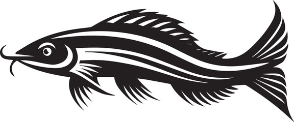 Minimal Black Fish Logo Vector – Silhouette Icon for Seafood and Fishing Brand Design