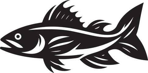 Minimal Black Fish Logo Vector – Silhouette Icon for Seafood and Fishing Brand Design