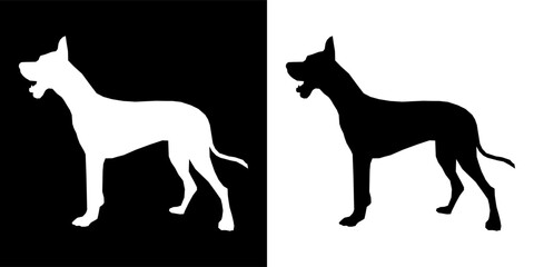 dog icon vector illustration, silhouette icon