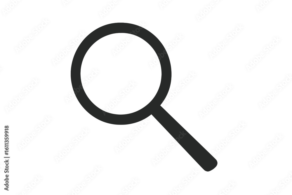 Poster search icon magnifying glass vector symbol transparent background. ui interface element web design. 