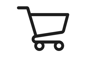 Shopping cart icon vector transparent background. E-commerce basket symbol for online store website. Retail purchase buy button graphic design element checkout