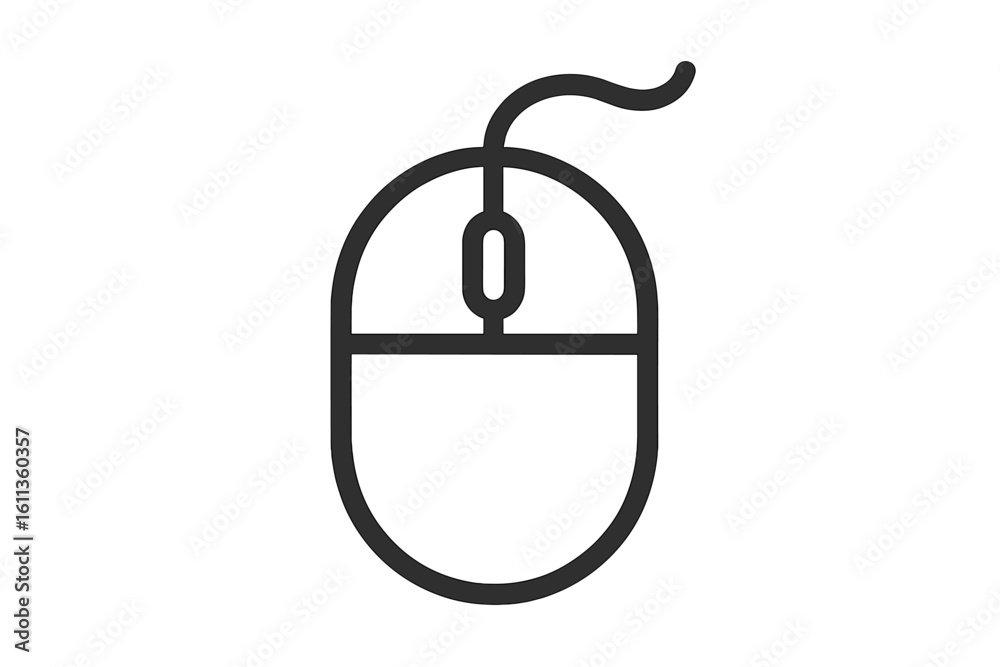 Poster computer mouse icon outline vector symbol line art cursor click device technology illustration minim