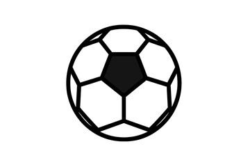 Fototapeta premium Soccer ball icon simple football symbol vector illustration. Sports app UI website design element. Black white minimalist graphic transparent background PNG