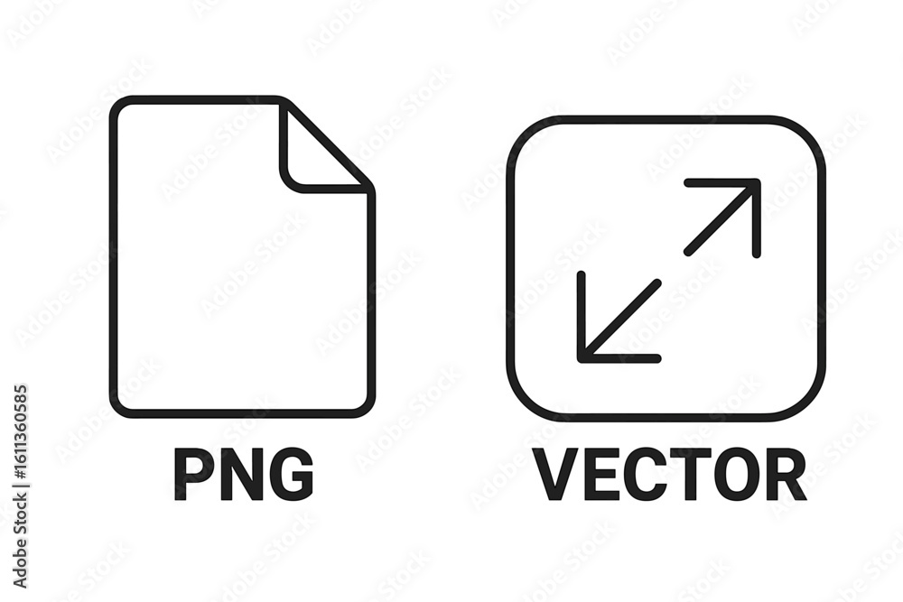 Poster png vector file format icons set. digital graphic design symbols. transparent background web element