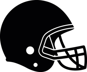 Naklejka premium american football helmet silhouette vector illustration, american football helmet black symbol