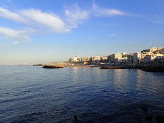 Fototapeta premium algeria, capital, mediterranean sea, africa, north africa, algiers, aerial africa, algeria capital, algerian, african village, algeria tourism, aerial, arab, road, arabic, jijel, morning, african. 